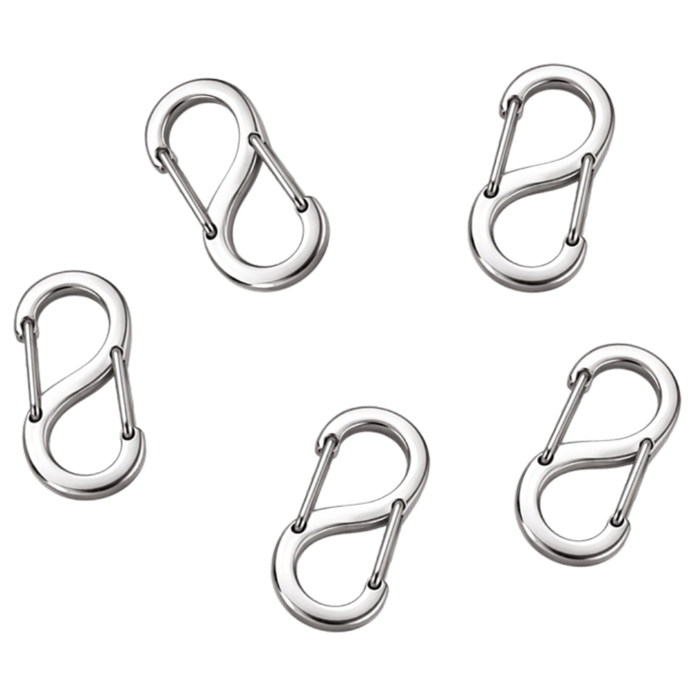 키넬 스테인리스 S형 8자 고리 미니 카라비너 중형, 실버, 5개 12,100원