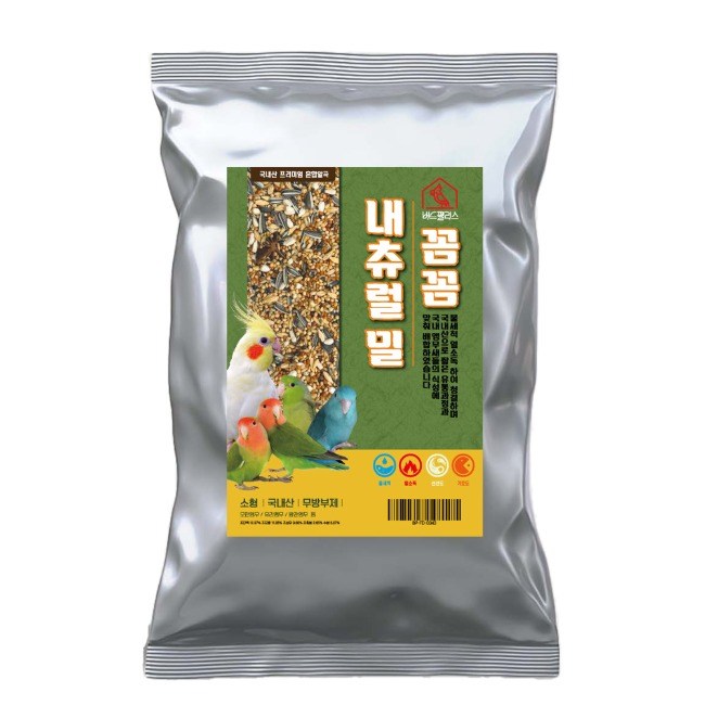 버펠 꼼꼼 내츄럴 밀 소형 앵무새 모란 왕관 코뉴어 먹이 모이 알곡, 1개, 8kg 72,000원