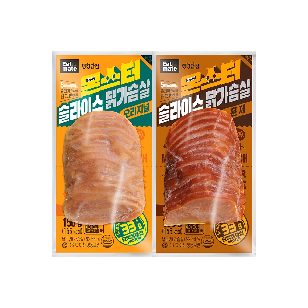 [랭킹닭컴] 잇메이트 몬스터 슬라이스 닭가슴살 2종 패키지 128,500원