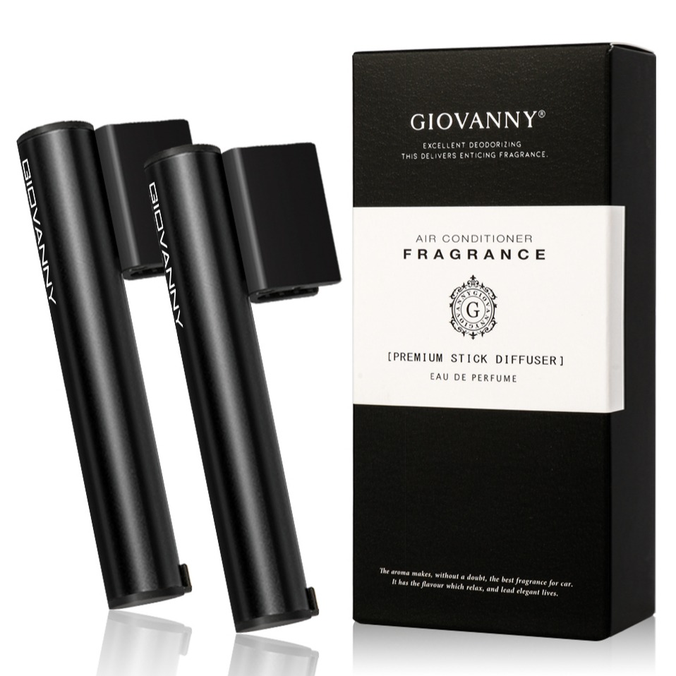 GIOVANNY 파워스틱 차량용 방향제 케이스 2p + 리필 5g 4p, 매트 블랙 ( 블랙체리 ), 1세트 14,900원