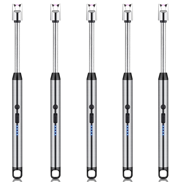 1+1+1+1+1 충전식 각도조절 점화스틱 향초 인센스 전자라이터 (개별포장), 실버 5개입, 1개 20,980원