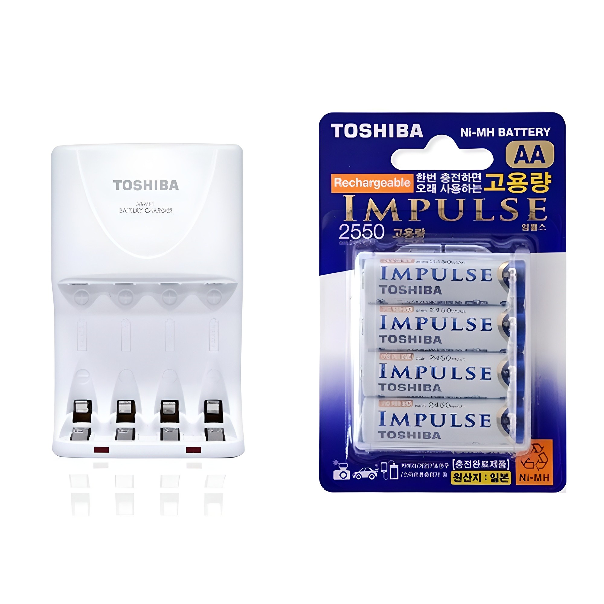 도시바 건전지 충전기 TNHC-VKR + 임펄스 고용량 AA 충전지 4p 29,900원