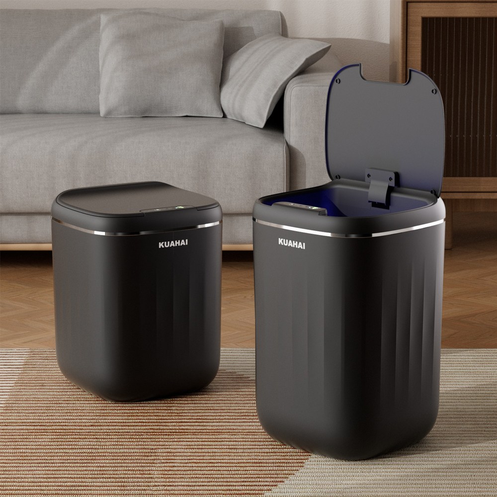 [1+1 세트 20L+24L] KUHAI 자동 센서 충전식 쓰레기통 야간 LED 조명 화장실 기저귀 냄새차단 휴지통 37,900원
