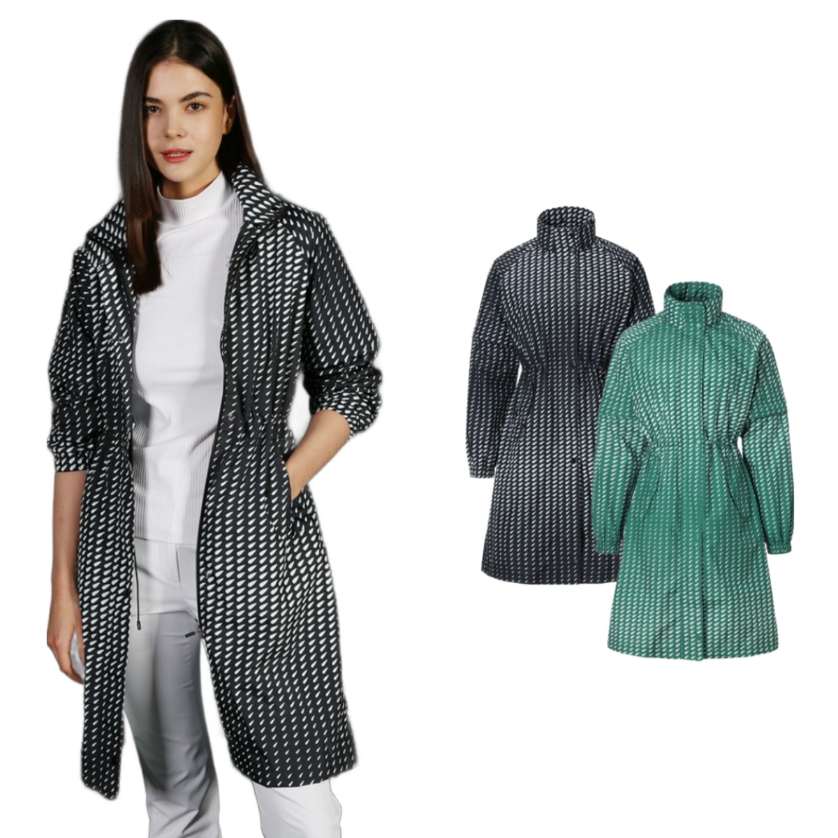 선덜랜드 여성 3D 물방울 골프비옷/레인코트 - SLL3ARC144, 블랙 119,000원