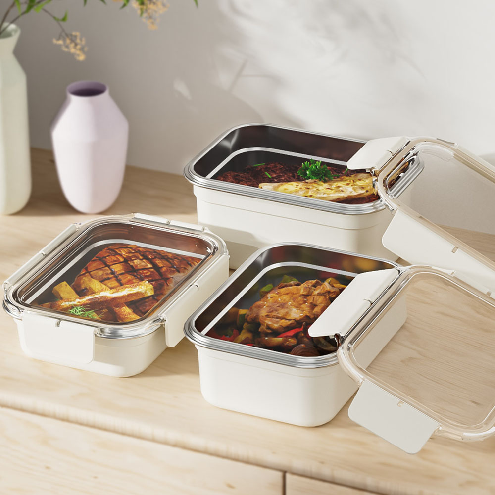 청춘식객 전자레인지 사용가능한 스텐 밀폐용기 모음전, 1200ml+수동진공펌프, 1개 26,500원