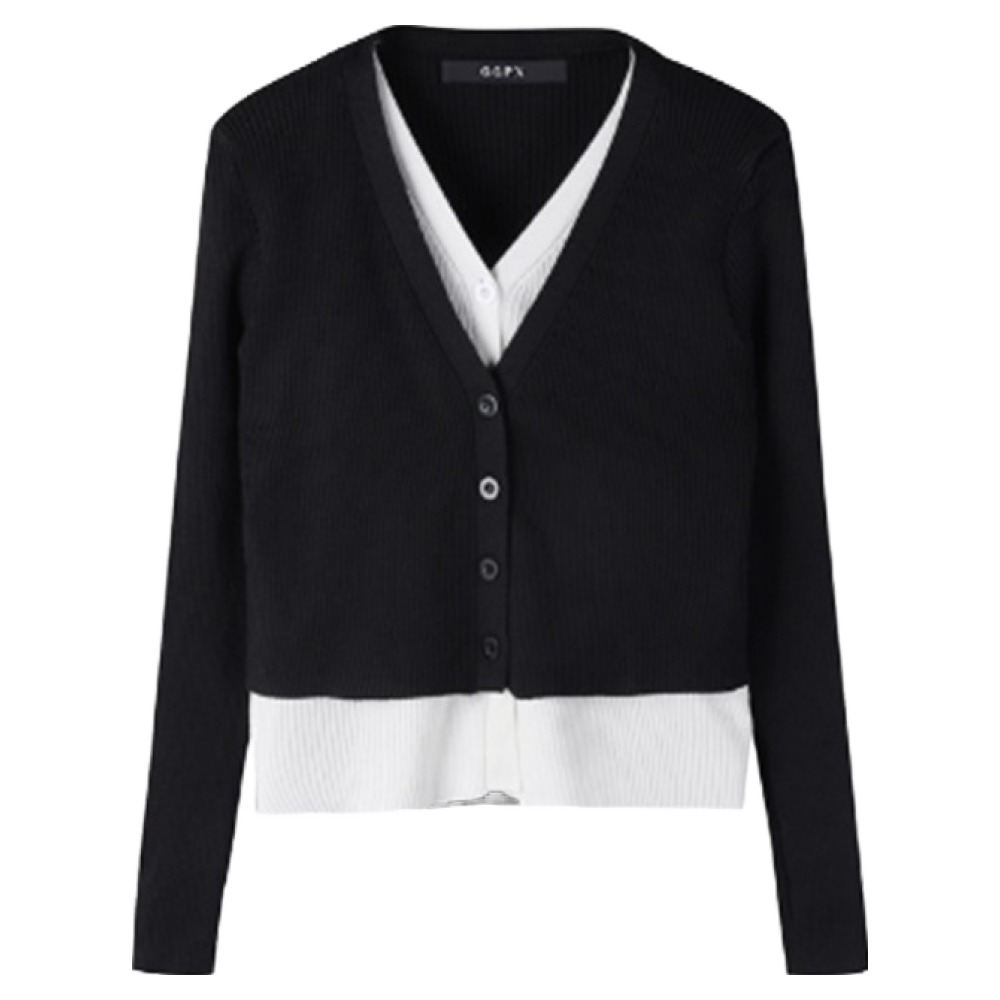 GGPX 여성용 페미닌 V넥 골지 레이어드 니트 가디건 GOACK005D 15,880원