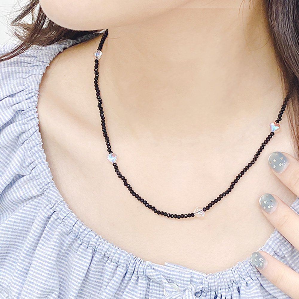 젤루나 여성용 써지컬 블링 미니 하트 비즈 구슬 레이어드 패션 목걸이 M-155 10,300원