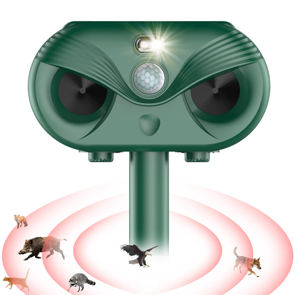태양광 충전 강력초음파 조류 뱀 쥐 멧돼지 고라니 유해동물 적외선 퇴치기 LED 경보음, HT-610(녹색) 41,600원