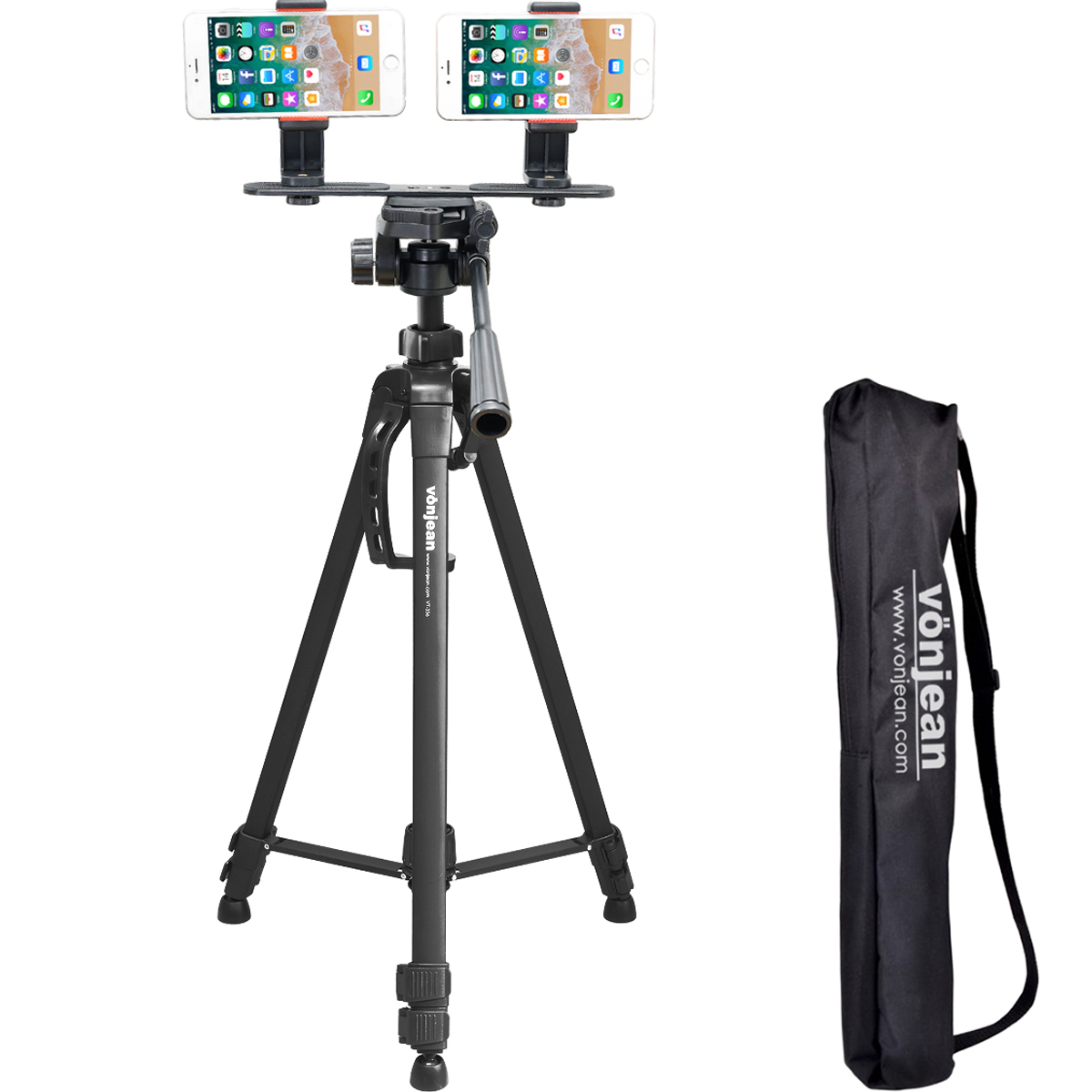 본젠코퍼레이션 브이로그 듀얼 스마트폰 카메라 촬영 삼각대, VT-356PX2, 1개 92,540원