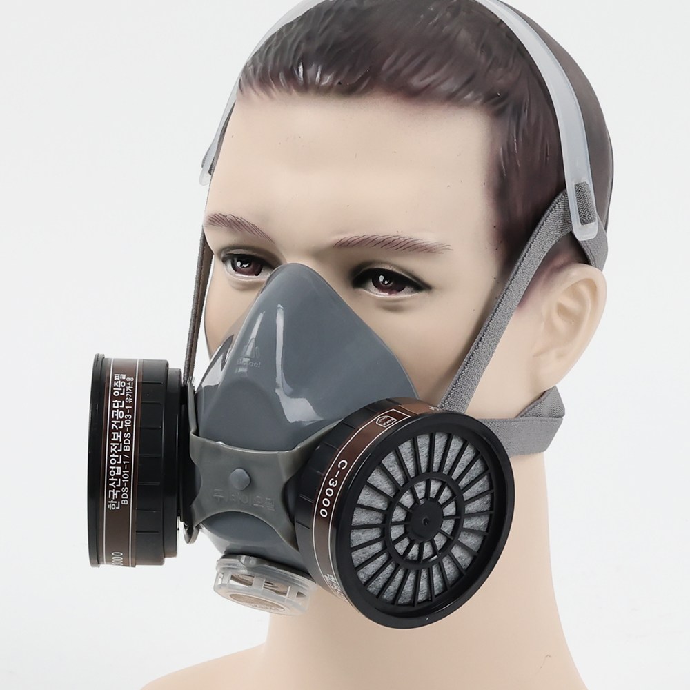 KCs 안전인증 방독 마스크 양구 나사식 정화통 유기가스용 농약 도장 주조, 1세트 19,900원