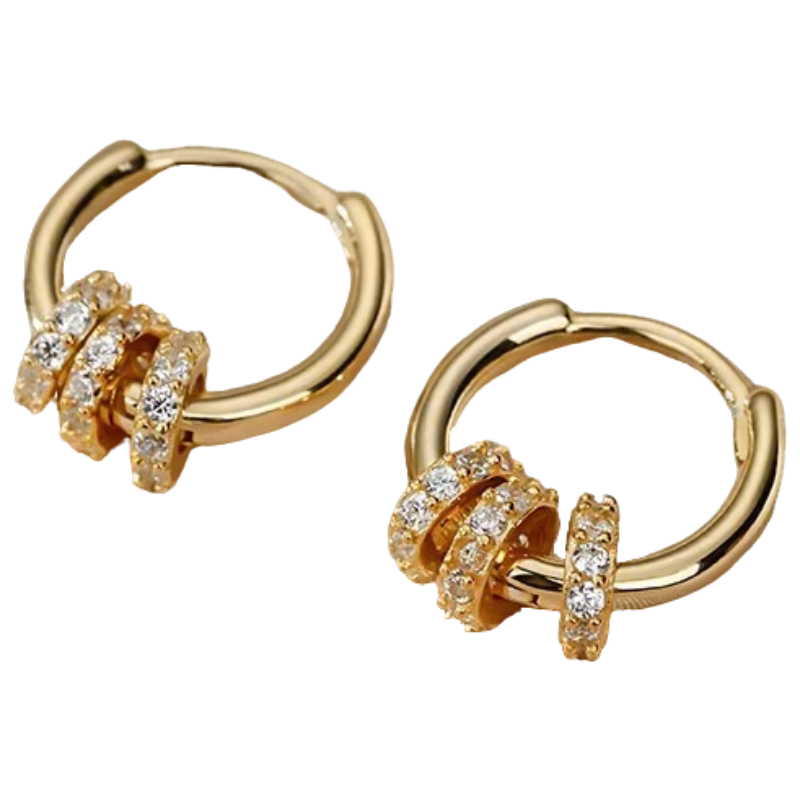 Eclatte 귀걸이 14K 도금 크리스탈 움직이는 이어클립 데이트 선물 귀걸이 알러지 방지 발암물질 미포함 59,800원