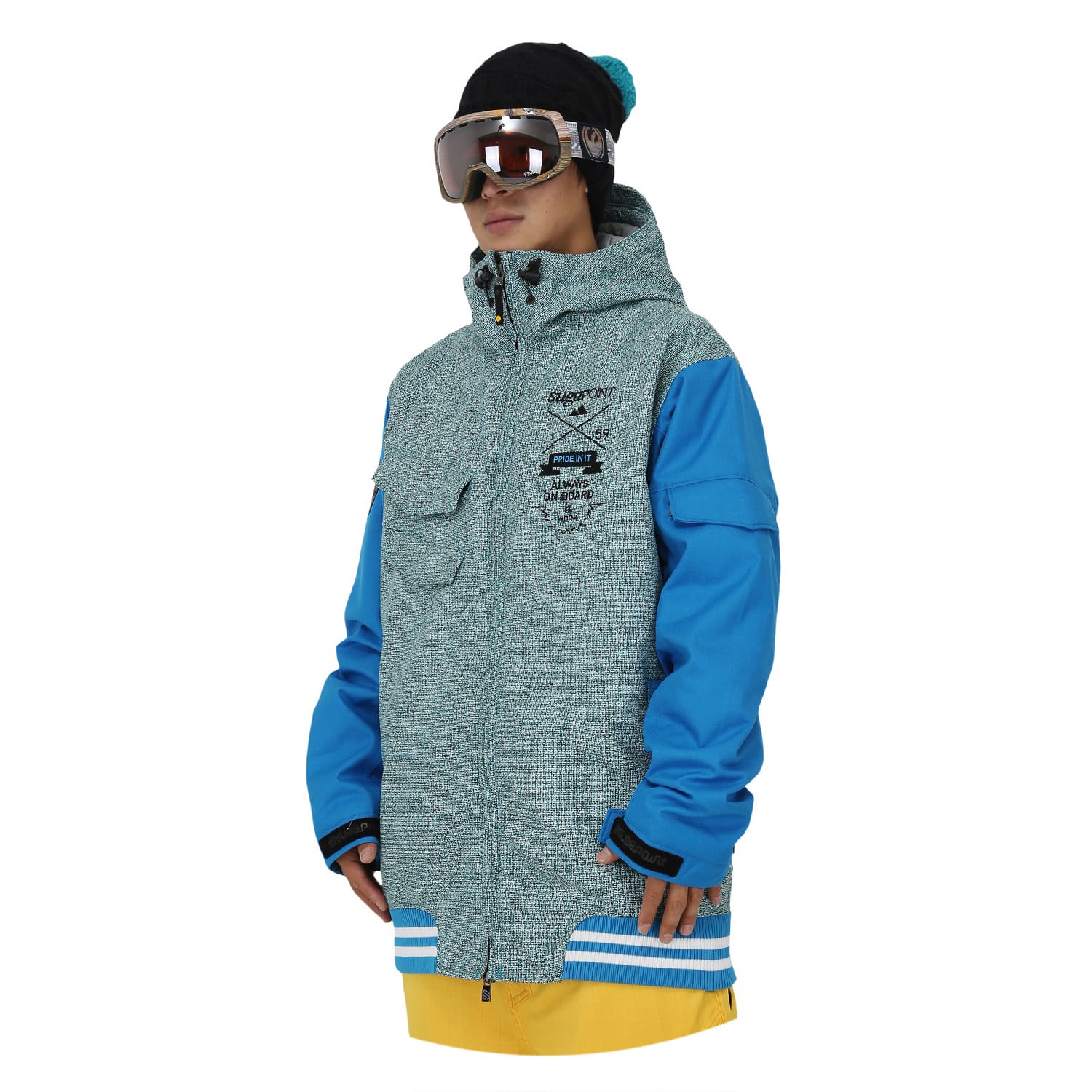 슈가포인트 남성 스노보드 스키 자켓. 남자 보드복 스키복 패딩 점퍼. Puppy J - Knot Turq/Azul 89,000원