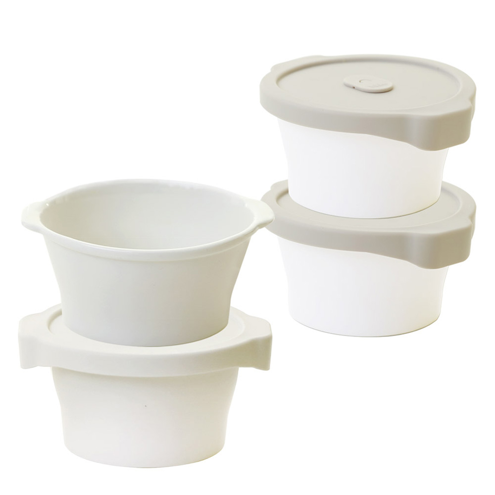 이우아여사 온기 도자기 밀폐 전자레인지 밥용기 2종 x 2p 세트, 아이보리, 모던베이지, 1세트 36,900원