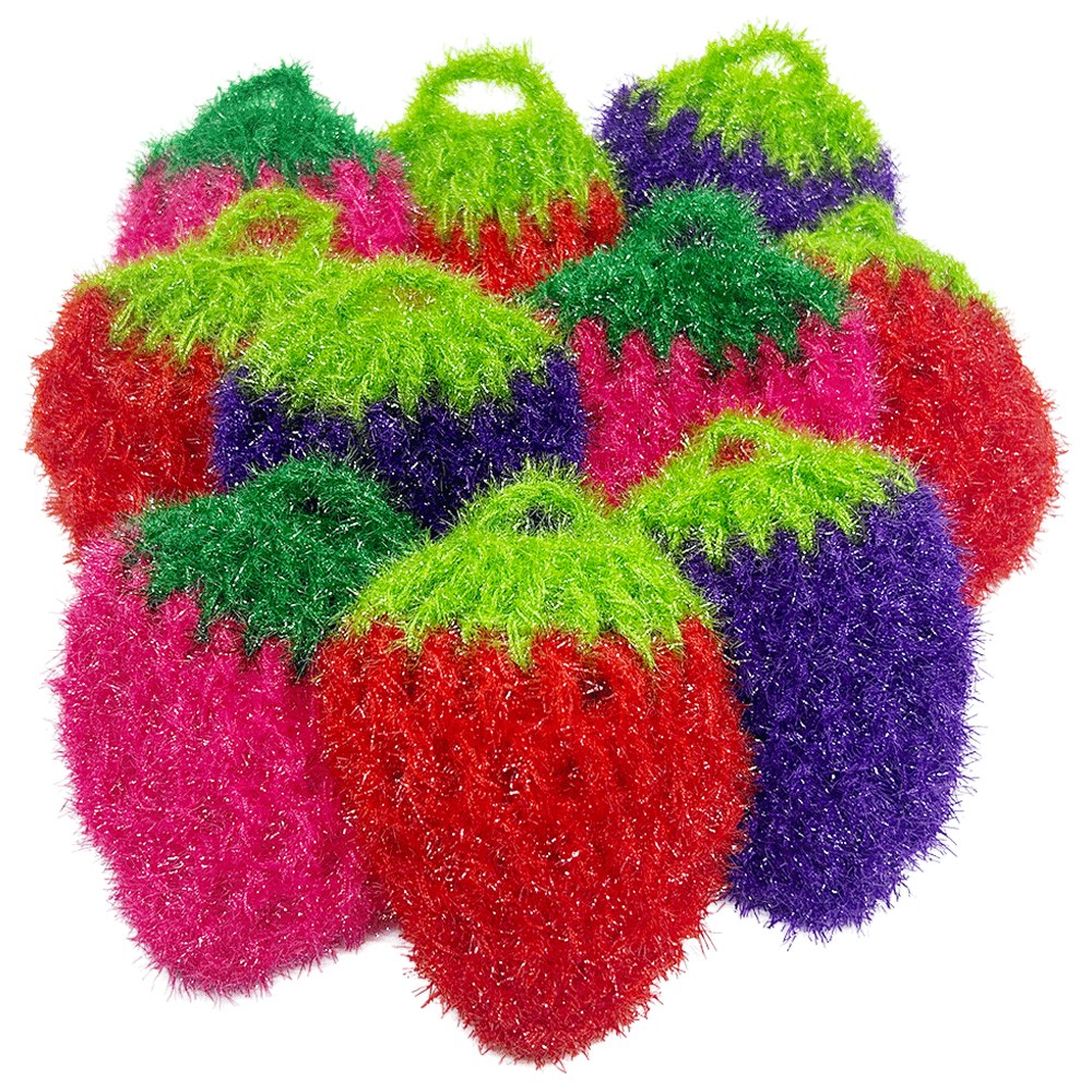 뽀득살림 설거지 주방 수세미 핸드메이드 / 딸기수세미 아크릴, 1개, 10개입 9,400원