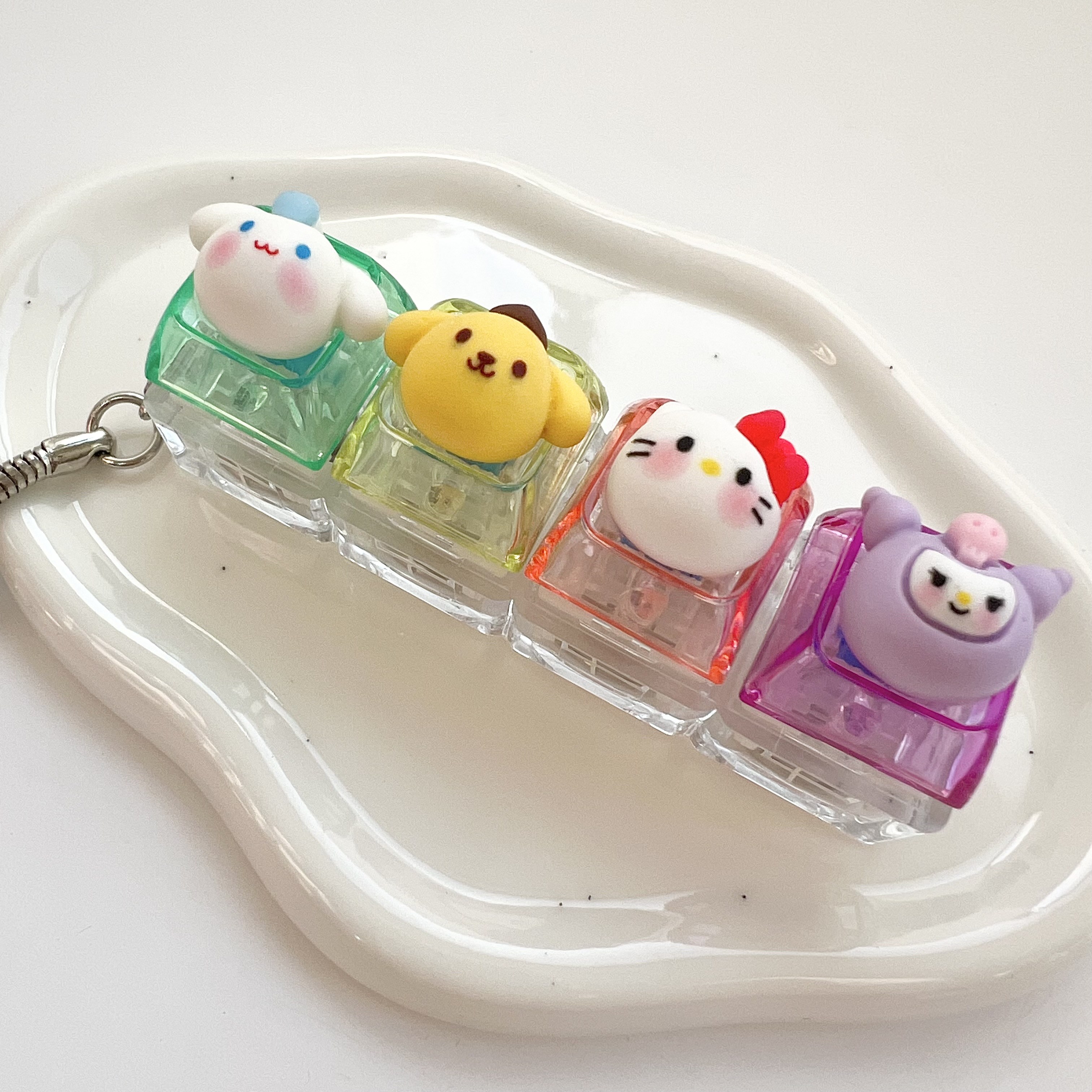 귀여운 4구 LED 키캡 피젯 토이 키링 6,900원