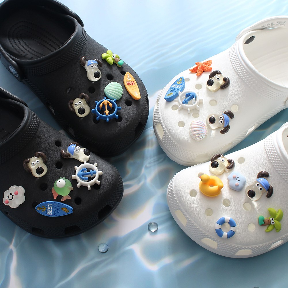 OK 신꾸 바다 바캉스 댕댕이 12pcs신발 파츠 세트 슬리퍼 실내화 꾸미기 악세사리 참 장식 12,900원