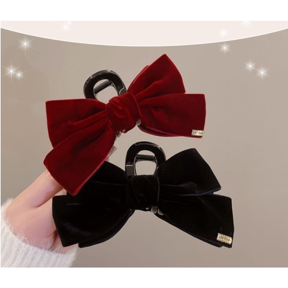 (3개입) 친구들과 함께 벨벳리본 헤어핀 리본집게핀 크리스마스 파티 악세사리 리본삔 16,900원