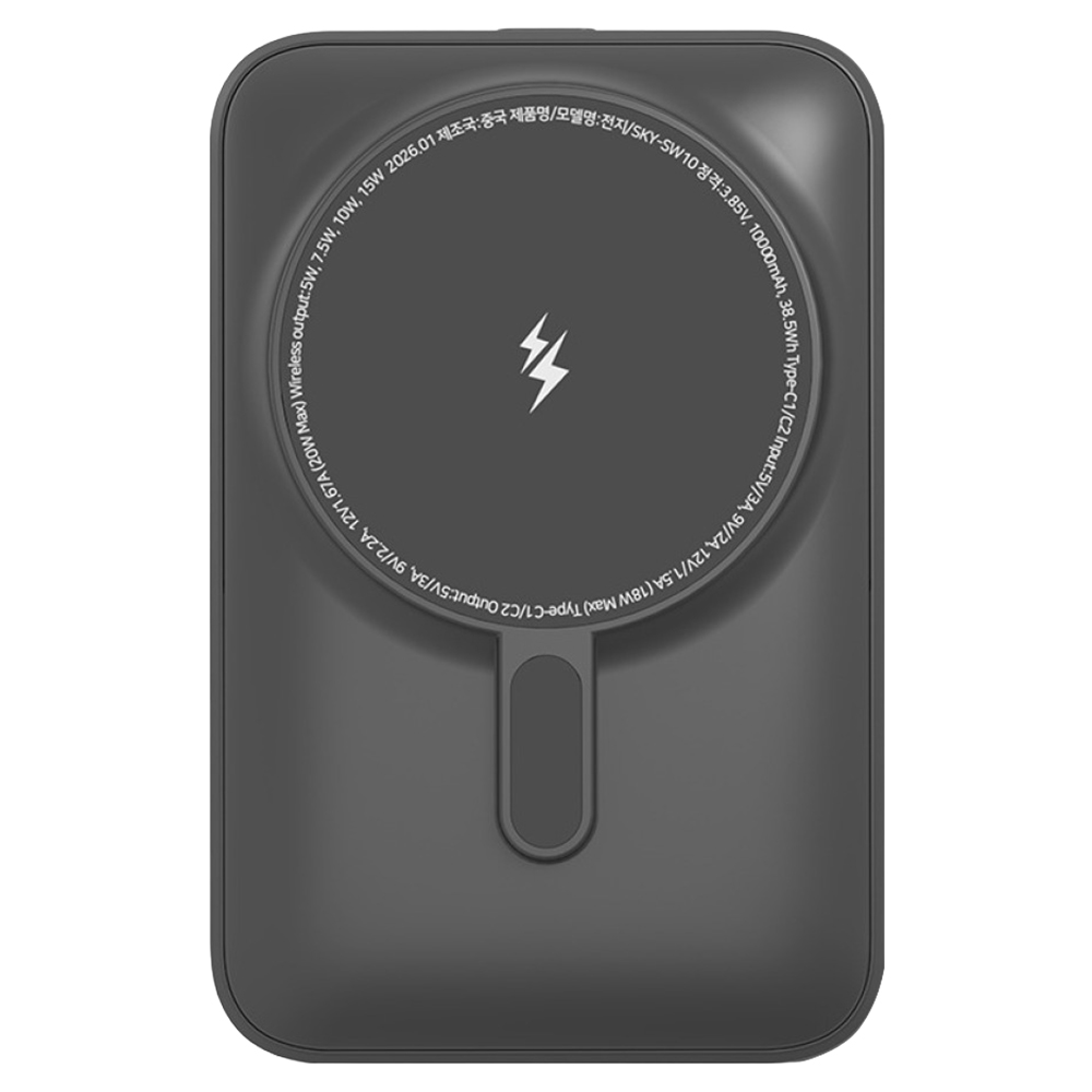 SKY 필 솔리드 맥세이프 PD20W 반고체 고속충전 보조배터리 10000mAh C타입, 블랙, SKY-SW10 29,990원