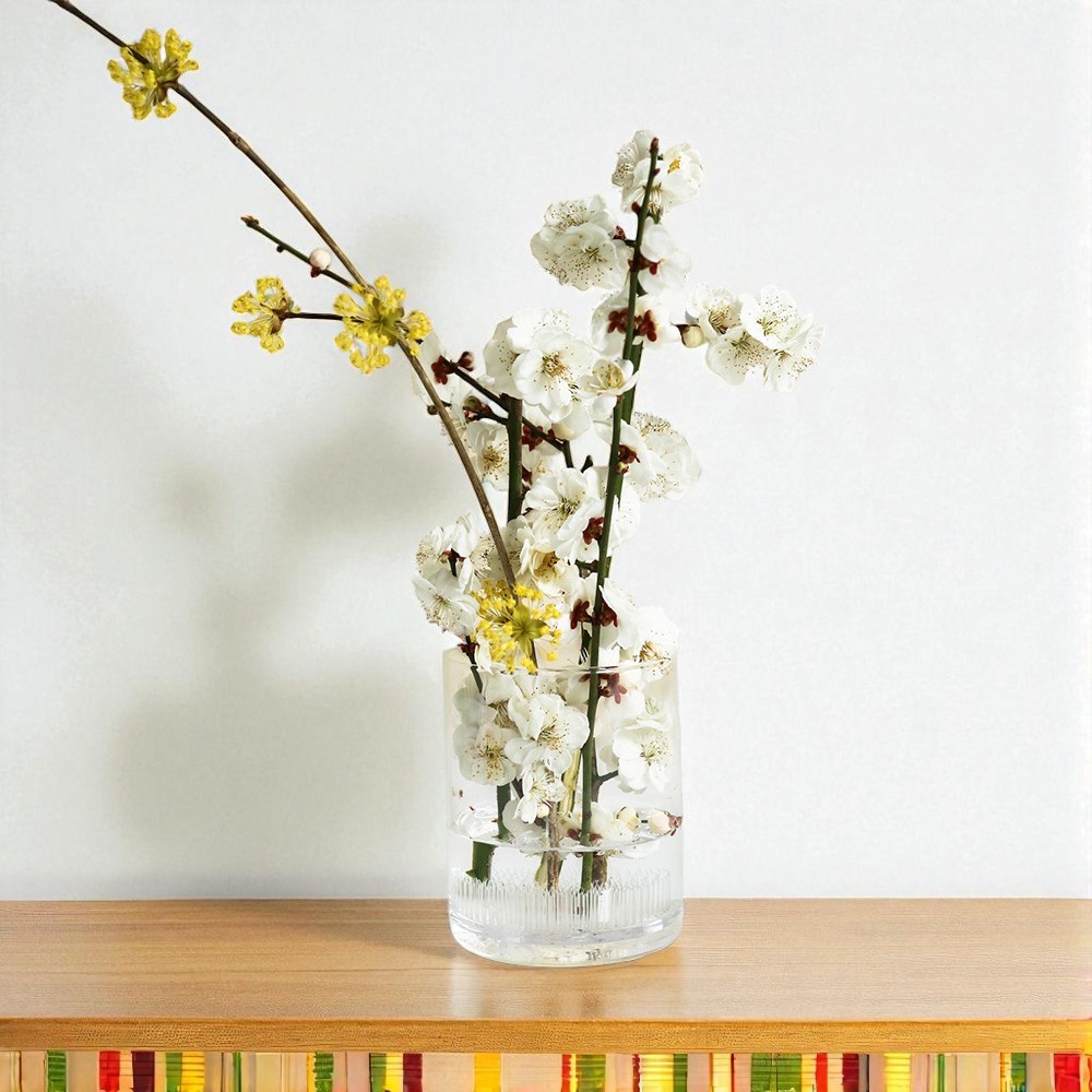 글래센스 유리화병 꽃꽂이 긴꽃병 투명 원형 화병 수반 꽃병 침봉 꽃 5,400원