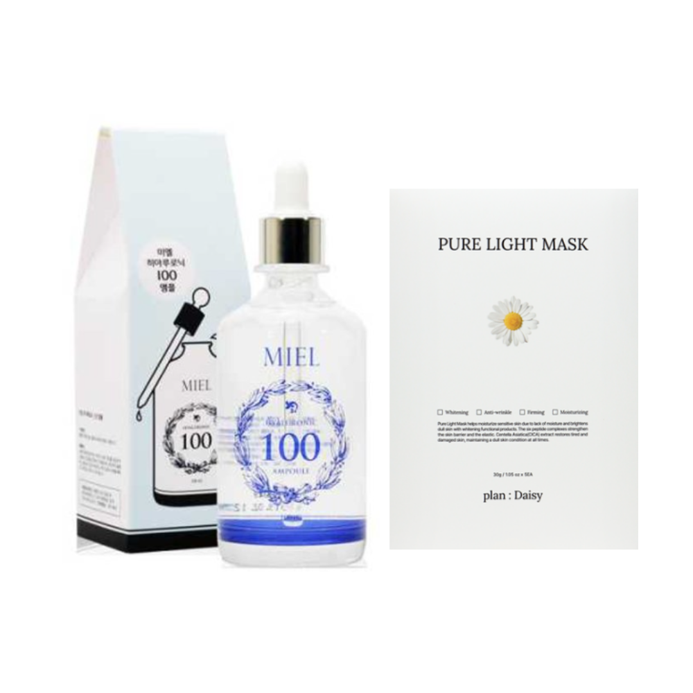 미엘 히아루로닉 100 앰플 100ml + 플랜데이지 마스크팩 5장 63,000원