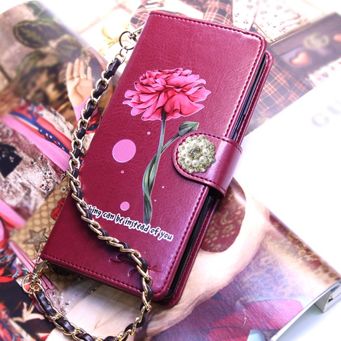 어버이날 부모님효도선물  카네이션 꽃 DIA 손목체인스트랩 다이어리케이스 핸드폰케이스/아이폰12 미니 케이스 25,000원