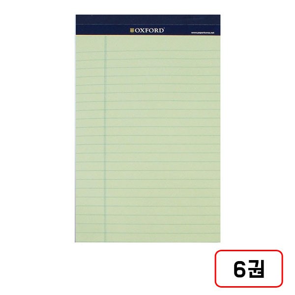 옥스포드)리갈패드(A5/40매), 6권, 연두(DN1002561) 22,190원