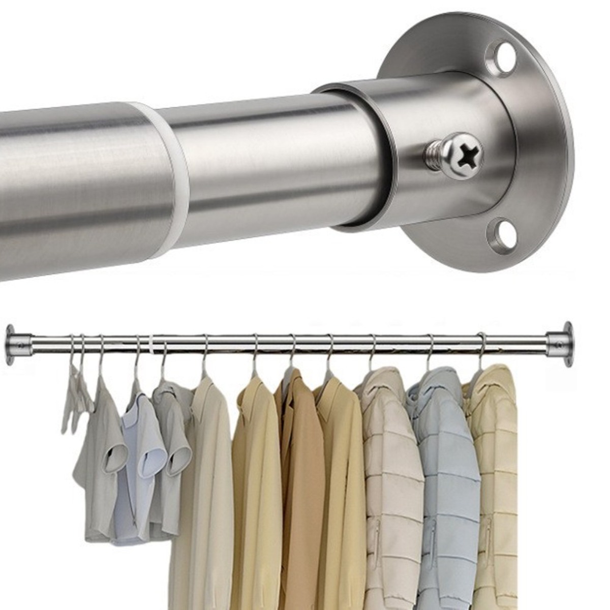 Vellichor 다용도 신축봉 옷걸이봉 옷장 수납봉 길이조절 가능 튼튼한 스테인리스 초강력 멀티사용 16,540원