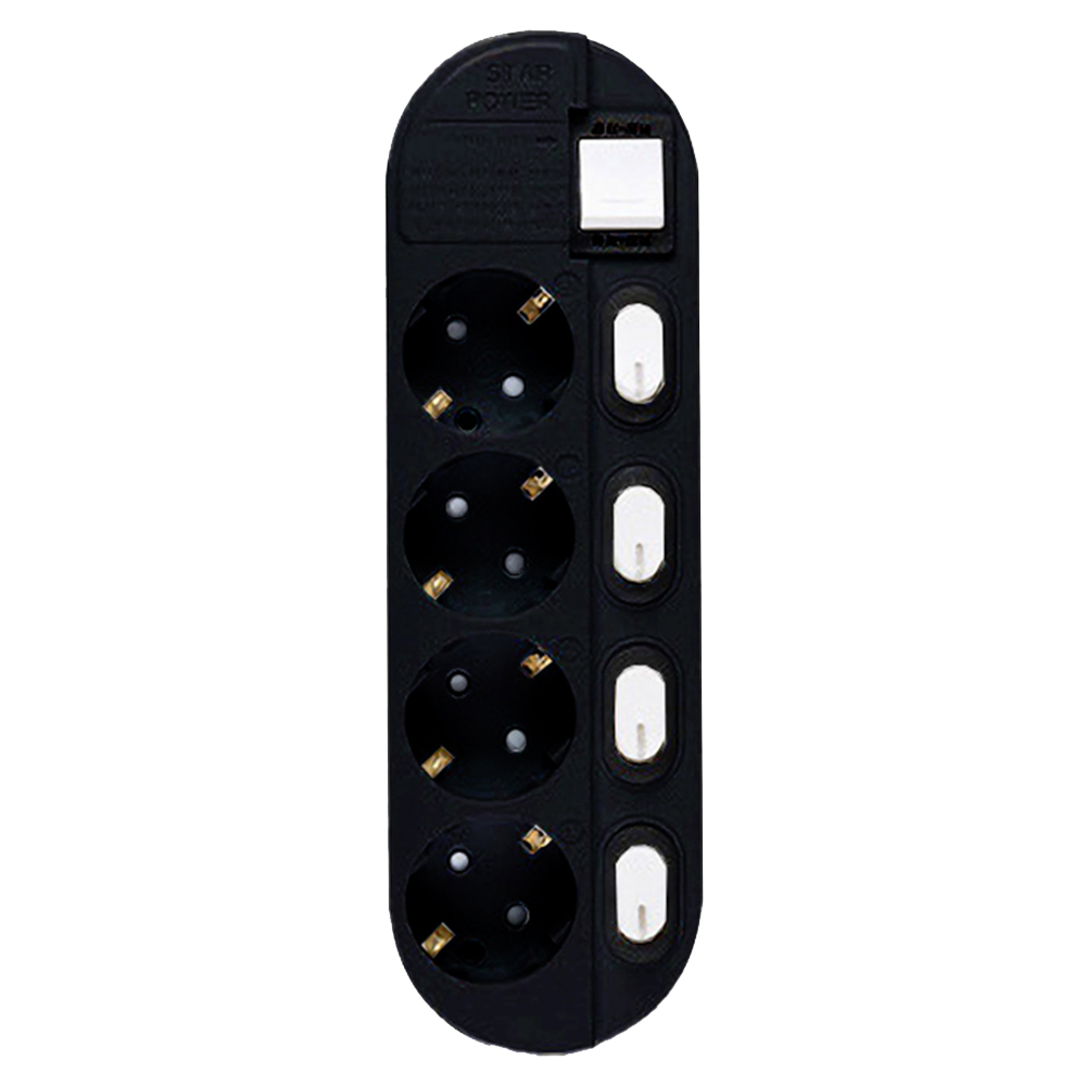 이어지다 개별 스위치 컬러 멀티탭 4구, 2.5m, 블랙, 1개 23,250원