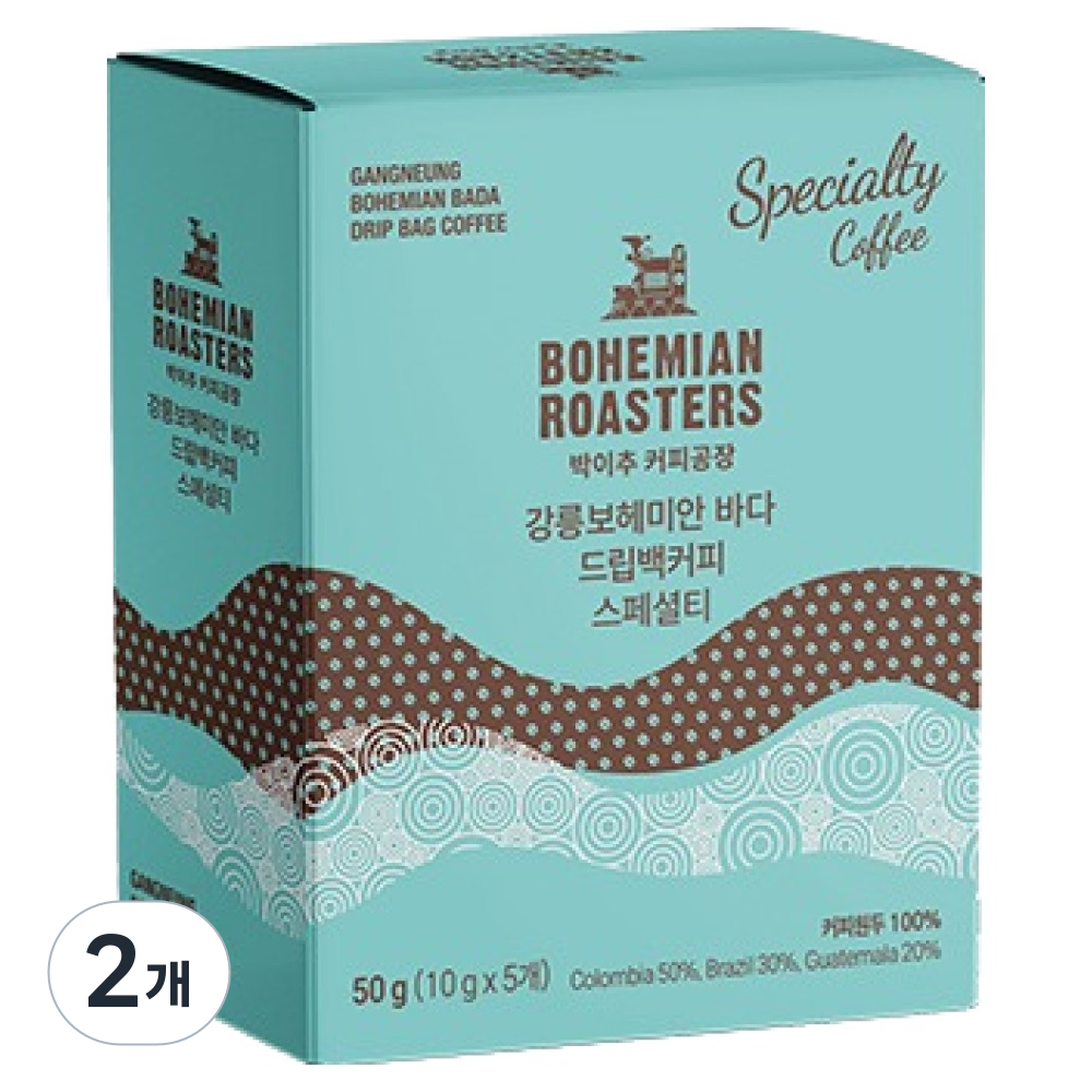 박이추커피공장 강릉 보헤미안 바다 드립백커피 스페셜티, 10g, 2개, 5개입 22,100원