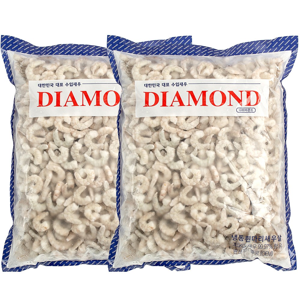 바다받아 흰다리새우살, 생새우살 다이아몬드 냉동 대용량, 1박스, 9kg(4.5kgX2) (91/110) 135,200원