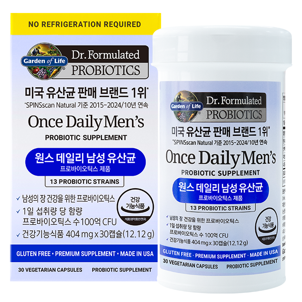 가든오브라이프 닥터포뮬레이티드 원스 데일리 남성 유산균 12.12g, 30정, 1개 35,900원