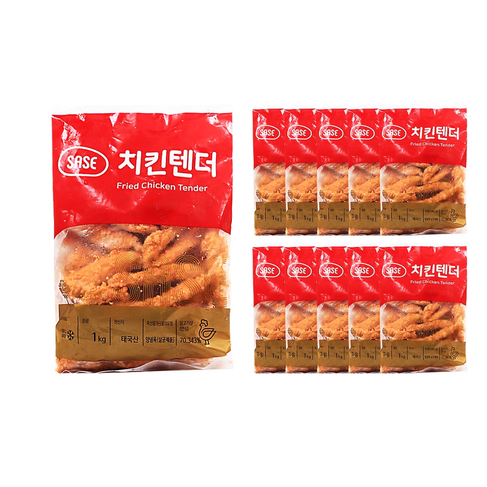 치킨텐더 1Kg 대용량 냉동 한박스 (1Kg x 10ea) 아이스박스무료 사세 132,250원