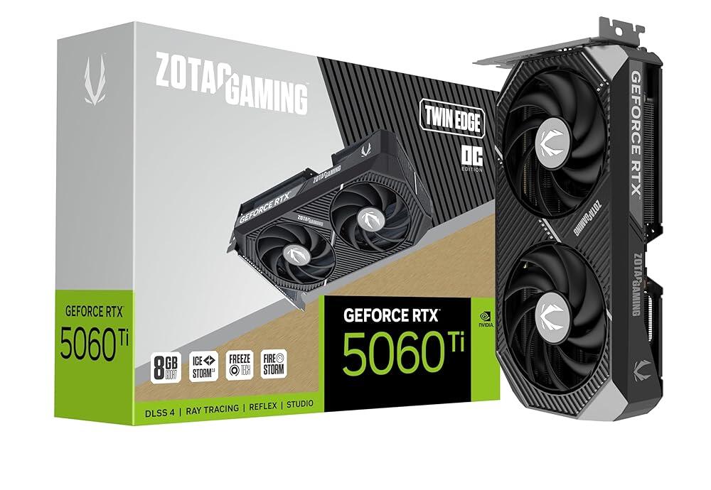 ZOTAC 게이밍 지포스 RTX 5060 Ti 8GB 트윈 엣지 OC DLSS 4 8GB GDDR7 128비트 28Gbps PCIE 5.0 게이밍 그래픽 카드, IceStorm 835,100원