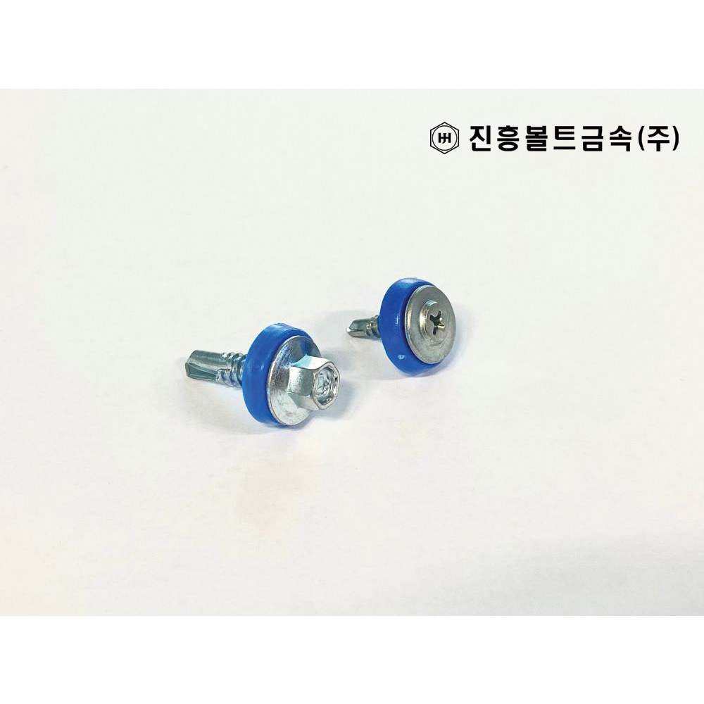 청색 방수피스 육각 직결피스 와샤,육각 #10-19 , #14-25 봉지판매, 200개 8,700원