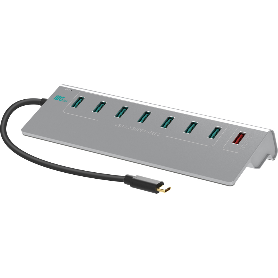 넥스트유 USB-C to A타입 USB 3.2 7포트+퀵차지 1포트 케이블 일체형 USB 허브 NEXT-3372TC-10G 35,100원