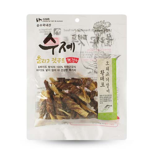 마리펫 수제 올리고 펫푸드 황태포 오리고기말이 강아지 간식 80g, 1개, 오리고기 + 황태 혼합맛, 80g 10,420원