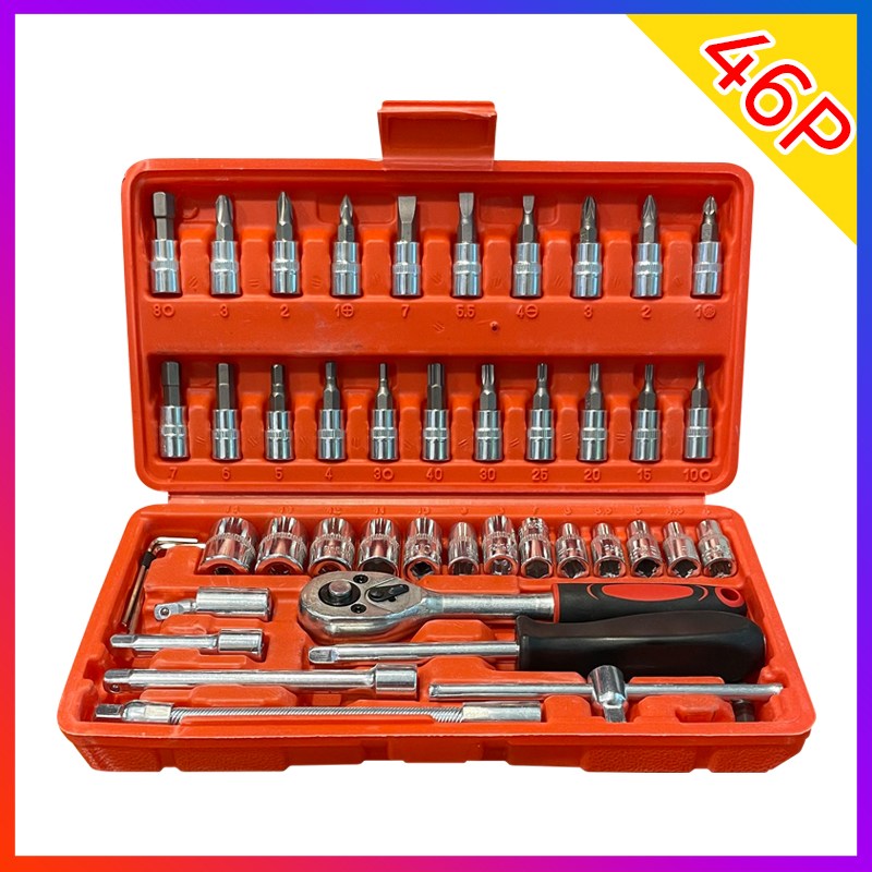 46종 복스세트 렌치 소켓 별 육각 깔깔이 비트 DIY 자가정비 드라이버 십자 일자 라쳇 공구, 46종 복스세트, 1세트 9,190원
