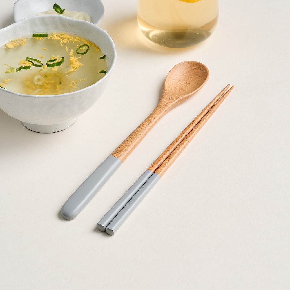 모던하우스 내추럴우드 컬러 수저 세트, 1세트, 숟가락 + 젓가락, 그레이 6,670원