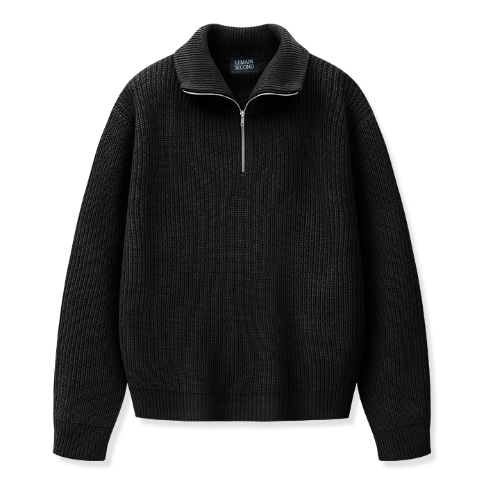 남녀공용 고급 워셔블 프리미엄 베이직 오버핏 하찌 반집업 카라 니트 [1825] 18,900원