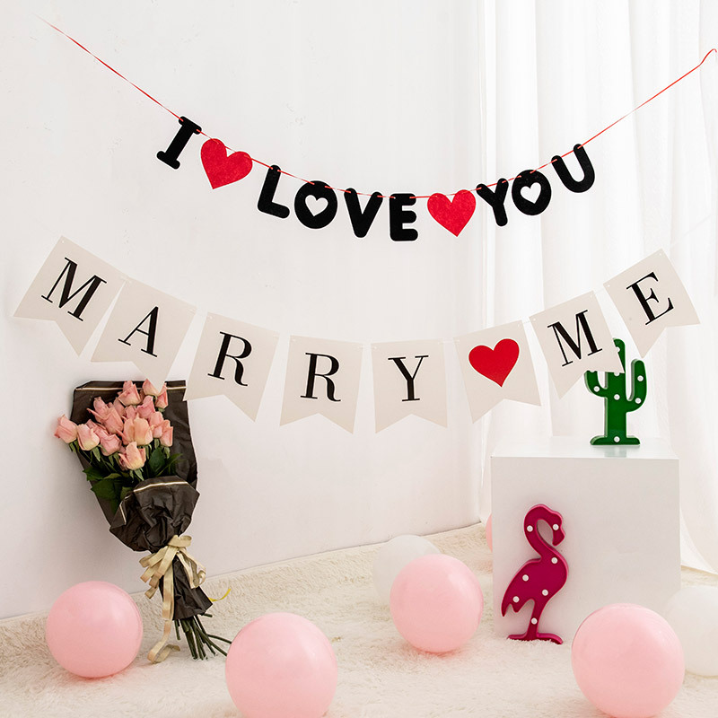 파티앤온 답 프로포즈 가랜드 웨딩촬영 소품, 메리미가랜드+아이러브유가랜드 9,900원