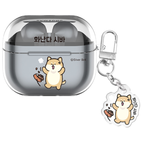 실버벨 시바의하루 버즈라이브/버즈3/버즈3프로 클리어 케이스 +아크릴 키링 세트, 시바의하루_화난다시바, 버즈3/버즈3프로(공용), 1개 17,900원