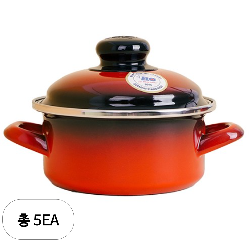 ELO 인덕션 쿡포트 낮은형 빨간법랑 양수냄비 229,300원