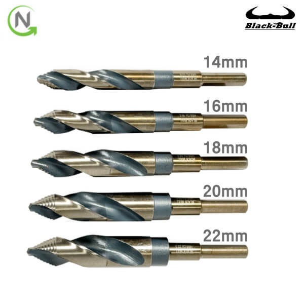 블랙불 14 16 18 20 22mm 스텝 파워 드릴 비트 스텐 기리 노스기리 5종 선택 드릴날 코발트 스텐용 36,200원