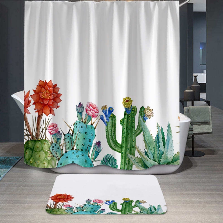 선인장 패턴 욕실 샤워커튼 타입24 200 x 180 cm 6,170원