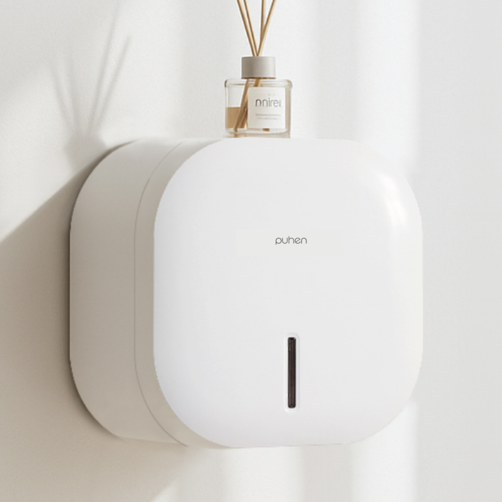 퓨핸 무타공 점보 롤 휴지 케이스 화장지 디스펜서, 크림화이트, 1개 19,900원