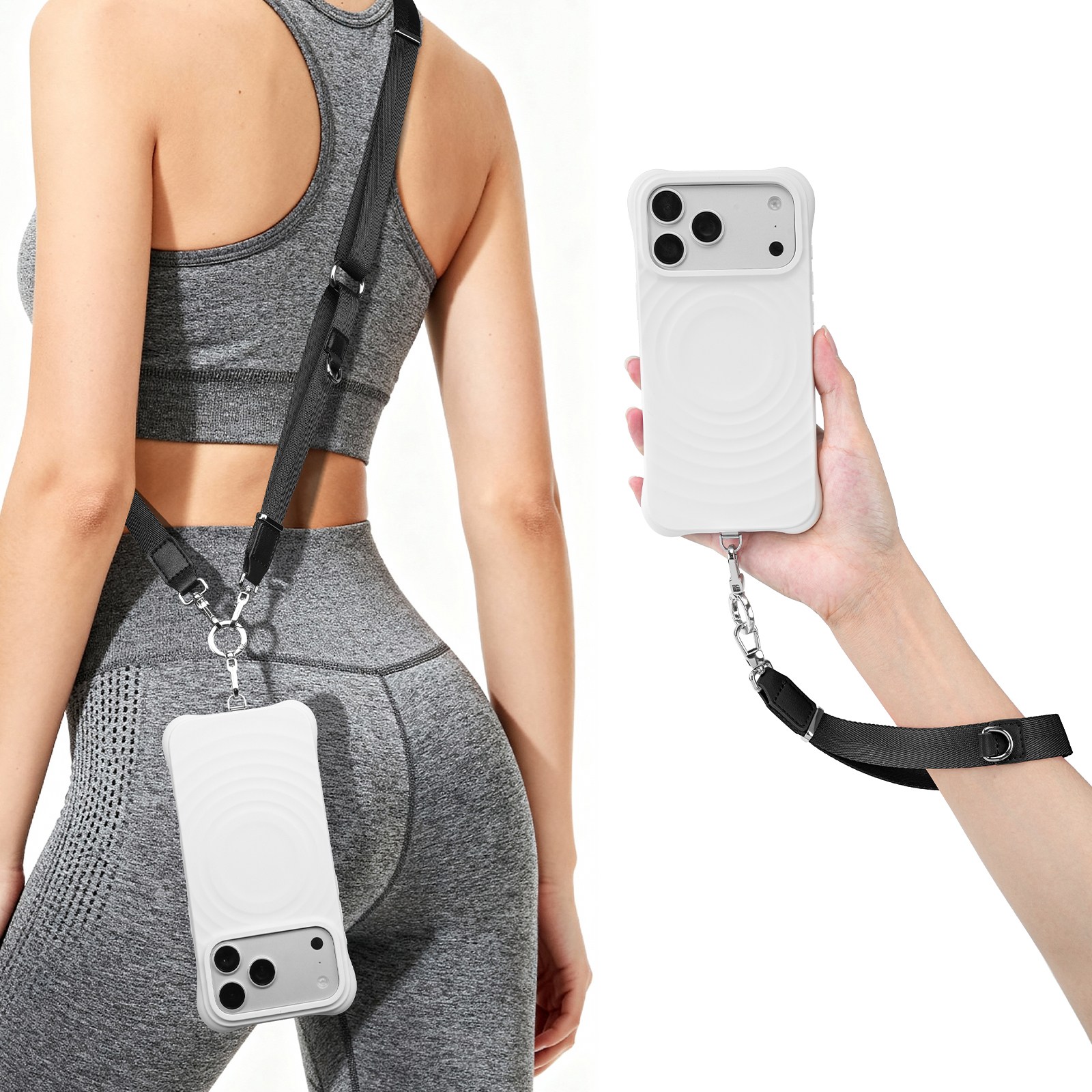 아이워크 iWALK 핸드폰 도난방지 스트랩 2in1 세트,목걸이 스트랩 + 손목 스트랩,길이조절 분실 낙하 방지, 1세트, 블랙 27,900원