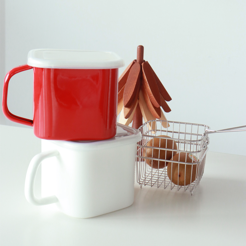 SMABAT 법랑 캐니스터 다용도 법랑냄비 가정용 라면 튀김냄비 법랑 캐니스터 용기 냄비세트 스텐 튀김망 뚜껑 18,500원