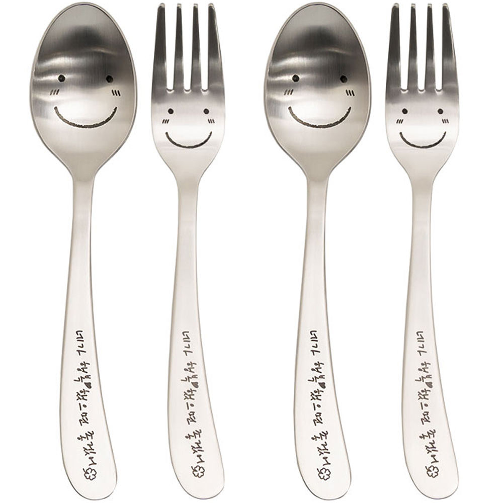 라온누리 해피바이러스 아동 숟가락 + 포크 세트, 스마일, 2세트 11,950원