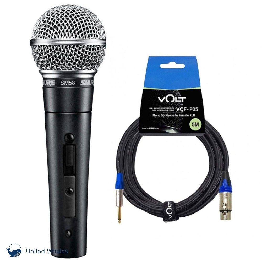 SHURE 슈어 SM58 SK 다이나믹 유선 마이크 XLR-55 케이블 홀더 세트 [빠른배송], SM58SK +XLR-55 229,900원