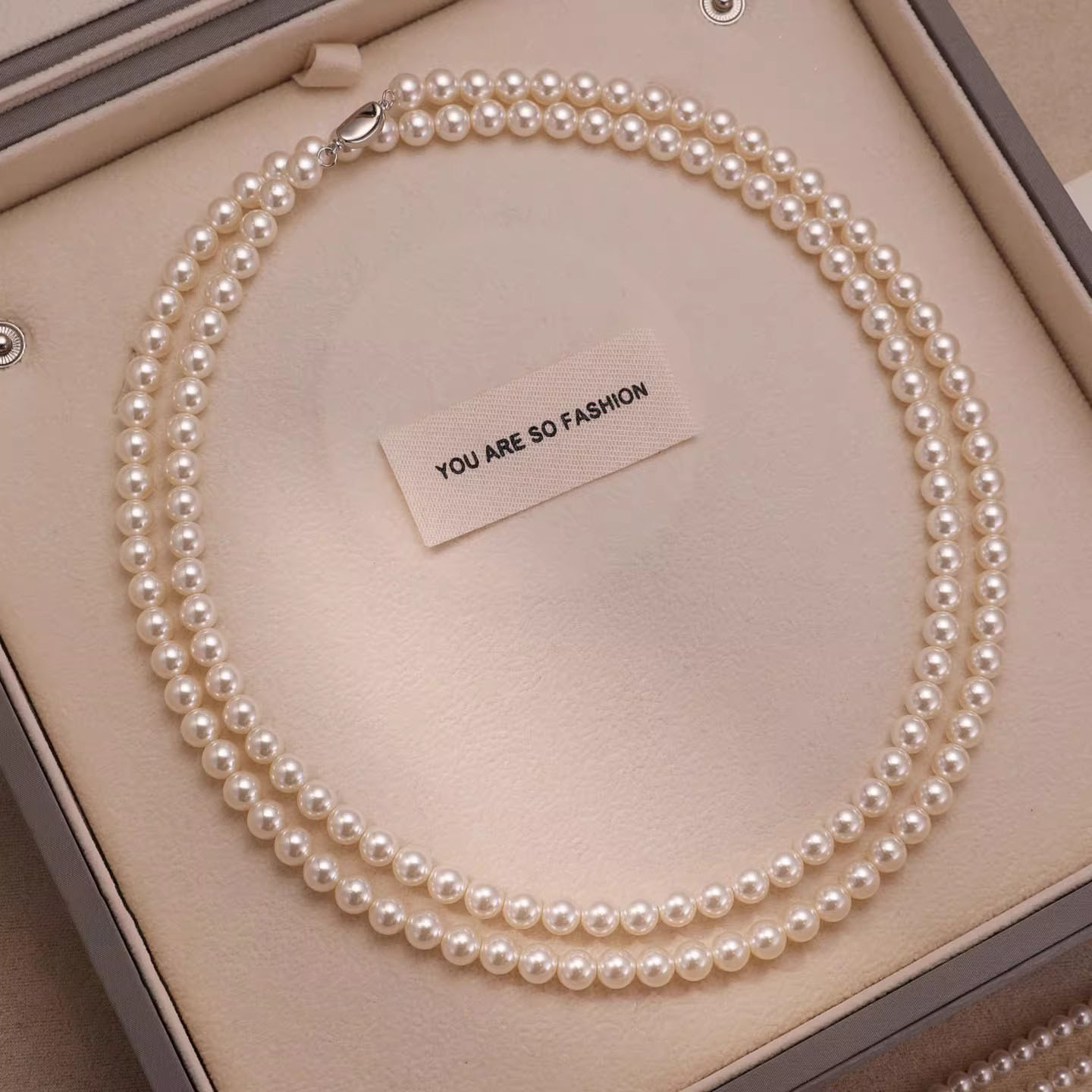 NXNA 흰색 이중 진주 목걸이 여 광택좋은 레이어드 120cm 롱 천연 담수 진주 목걸이 데일리악세사리 선물용 품목 CS-XL004 126,800원